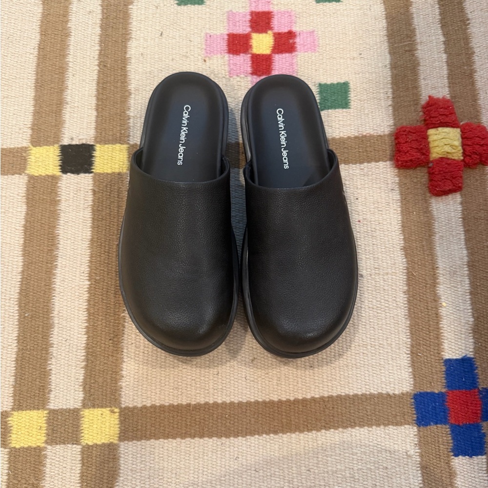 Calvin Klein Jeans Black Slip-On Clogs